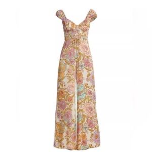 Free People Rolling Hills Tea Combo Floral Boho Jumpsuit